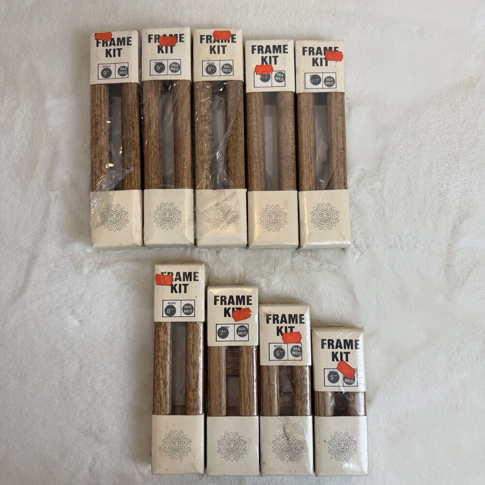 Vintage Hy-Jo Picture Frame Kits Bundle Wooden Deadstock New Rare Brown 88A Med